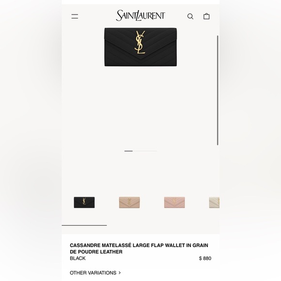 YSL cassandre envelope wallet on chain - Picture 12 of 13